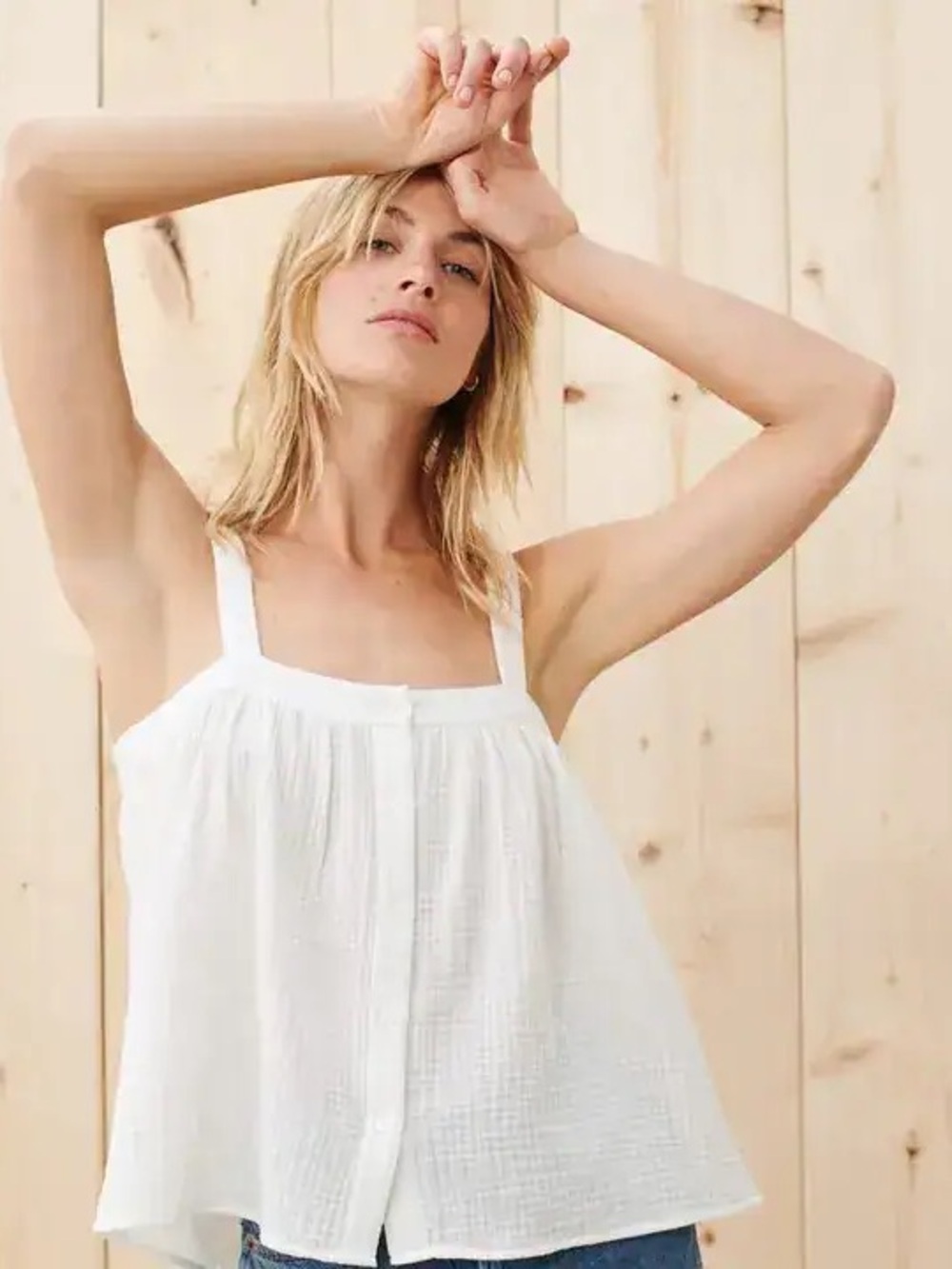 NWT Jenni Kayne Cypress Button Tank - Ivory M